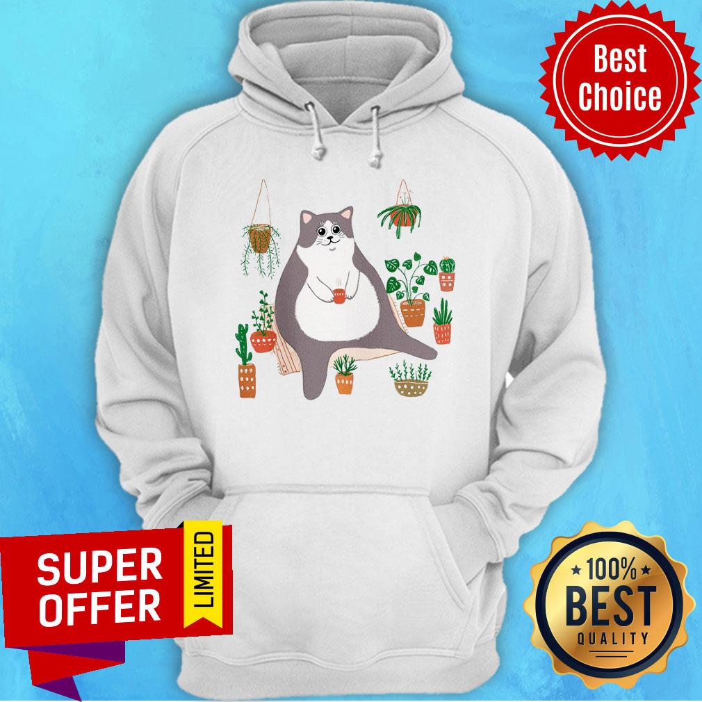 Funny Big Cat Fat Cat Flowerpot Shirt - Image 5