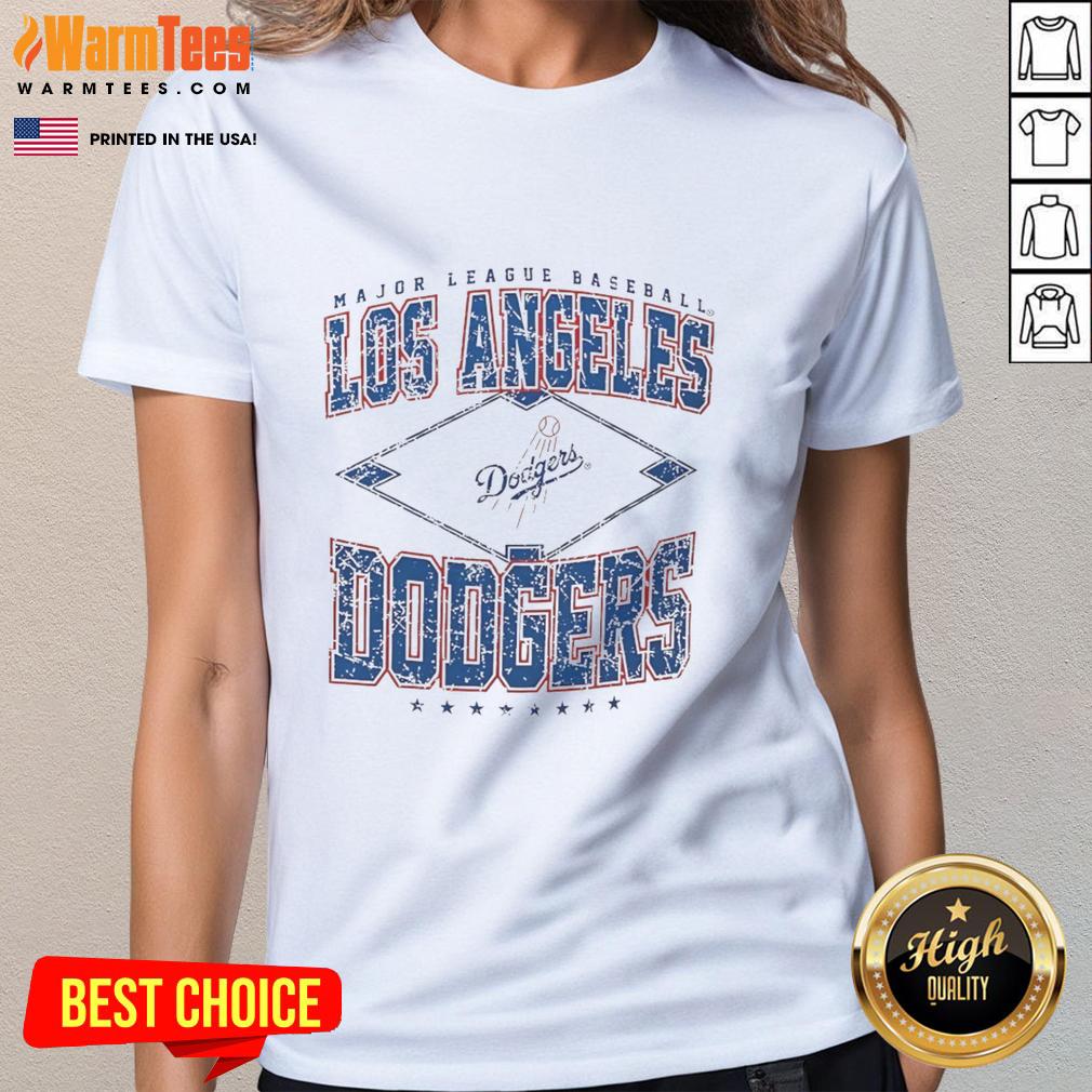 Awesome Los Angeles Dodgers Major League Baseball Cooperstown Diamond T-Shirt - Image 3