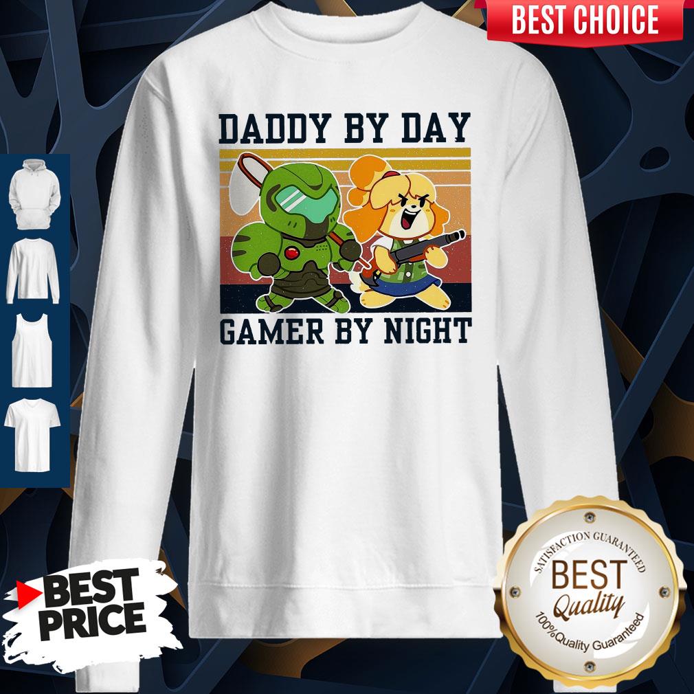 Doomguy And Isabelle Daddy By Day Gamer By Night Vintage Shirt - Image 2