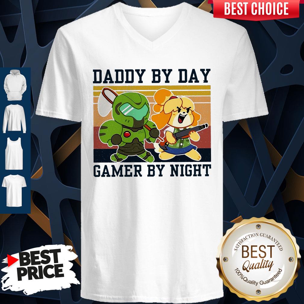 Doomguy And Isabelle Daddy By Day Gamer By Night Vintage Shirt - Image 4