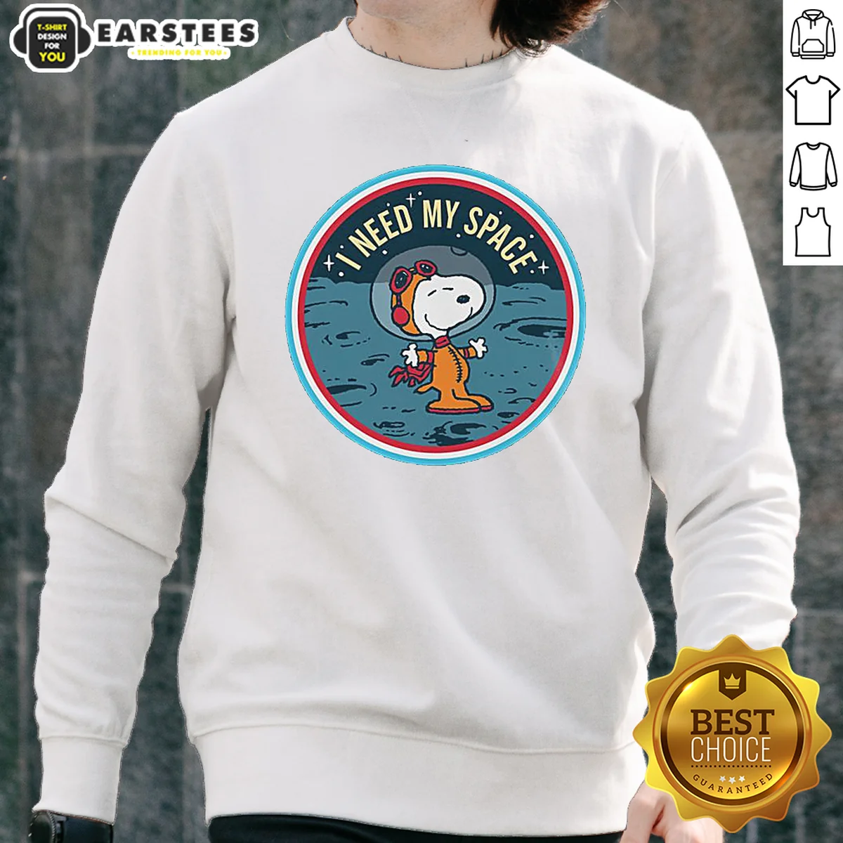 Pretty Peanuts Snoopy On The Moon I Need My Space Shirt - Image 4