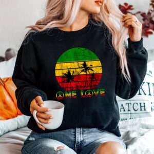 Alternative view of Rasta Reggae One Love Retro Vintage Sunset Shirt
