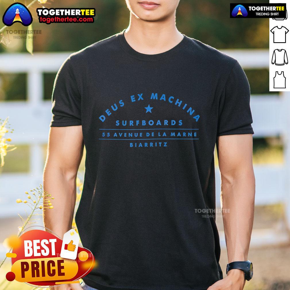 Official Deus Ex Machina Surfboards Biarritz Surf Address T-Shirt