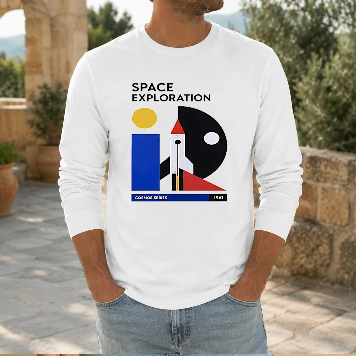 Pretty Space Exploration Cosmos Series 1961 Retro Poster Shirt - Image 7