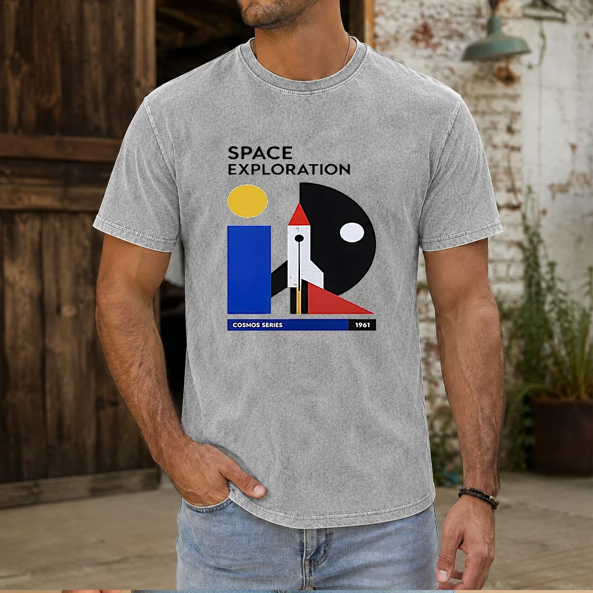 Pretty Space Exploration Cosmos Series 1961 Retro Poster Shirt - Image 9