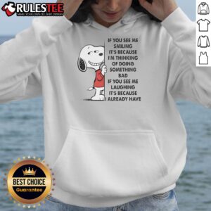 Alternative view of Cute Snoopy If You See Me Smiling It's Because I'm Thinking Of Doing Something Bad T-Shirt