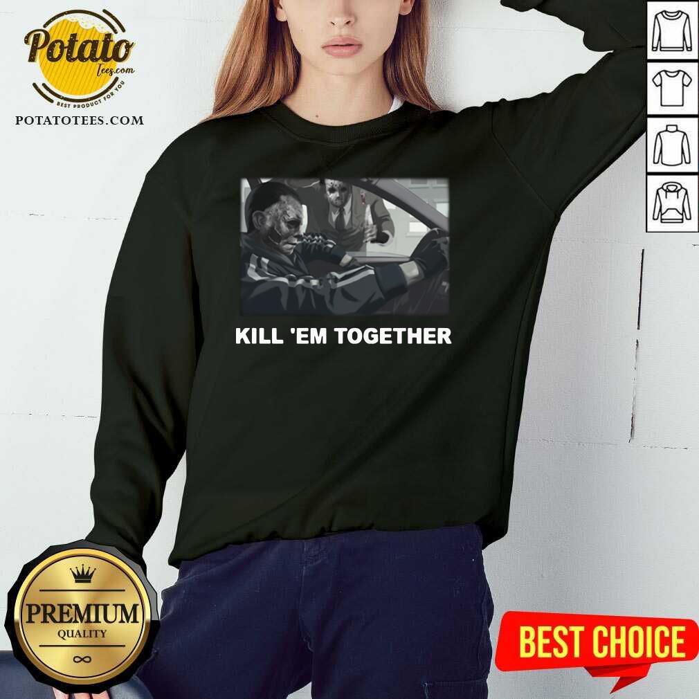 Happy Horror Michael And Jason Voorhees Kill ’em Together Shirt - Image 3