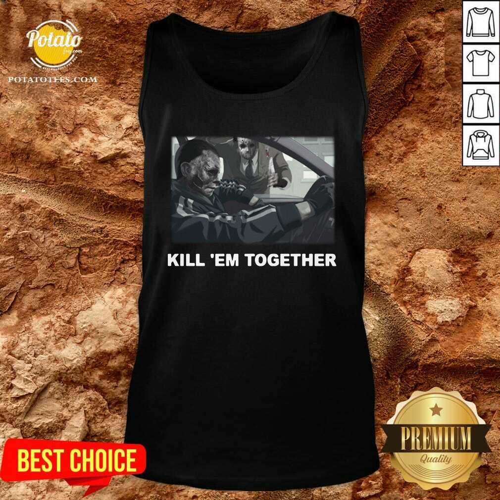 Happy Horror Michael And Jason Voorhees Kill ’em Together Shirt - Image 2