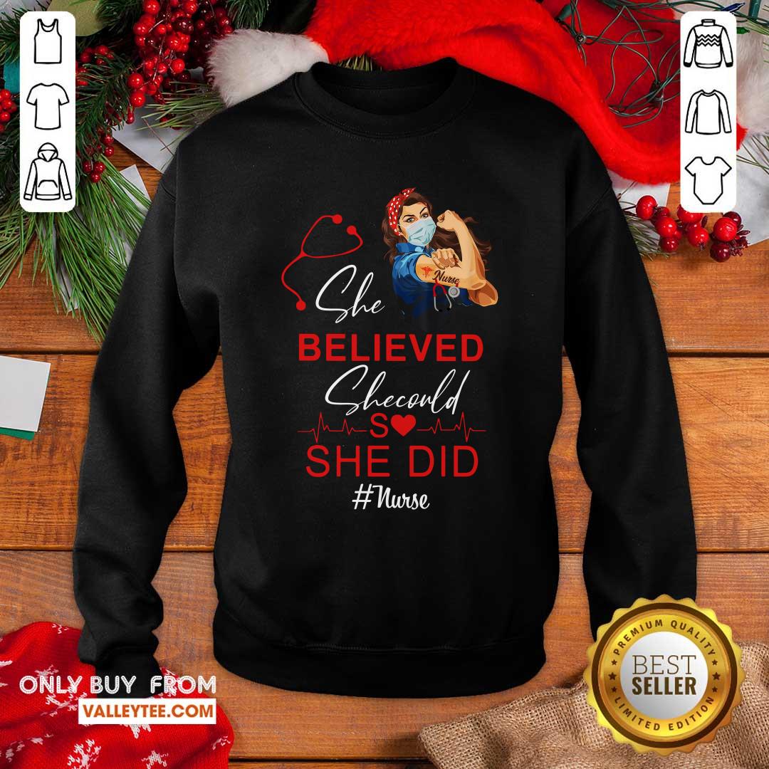 She Believed She Could Nurse Strong Girl Shirt - Image 5