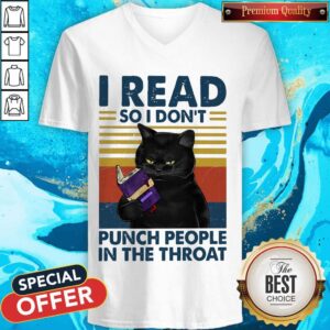 Alternative view of I Read So I Don't Punch People In The Throat Shirt