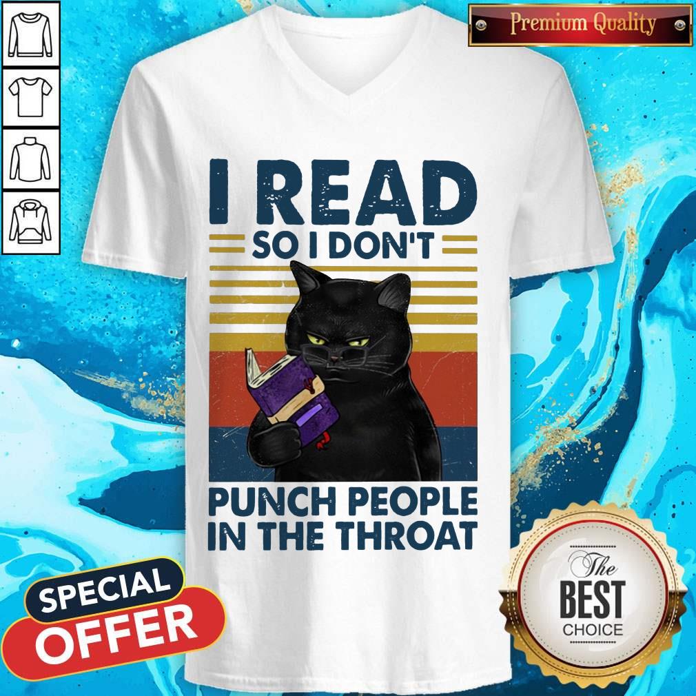 I Read So I Don't Punch People In The Throat Shirt - Image 2