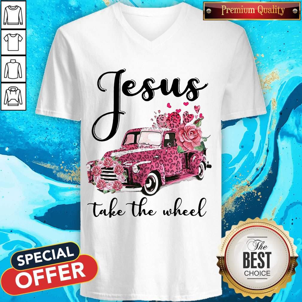Jesus Take The Wheel Leopard Valentines Truck Shirt - Image 2