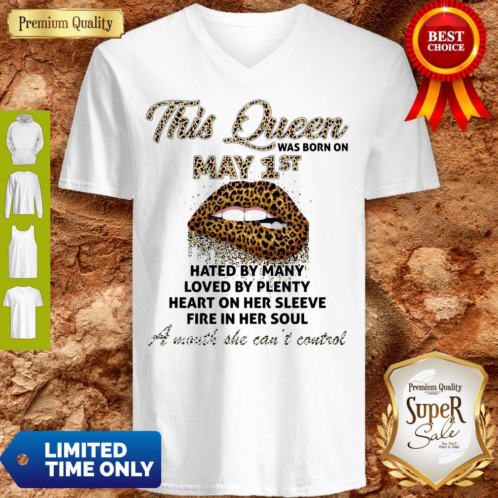 Lips Leopard This Queen Was Born On May 1st Hated By Many Loved By Plenty Shirt - Image 4