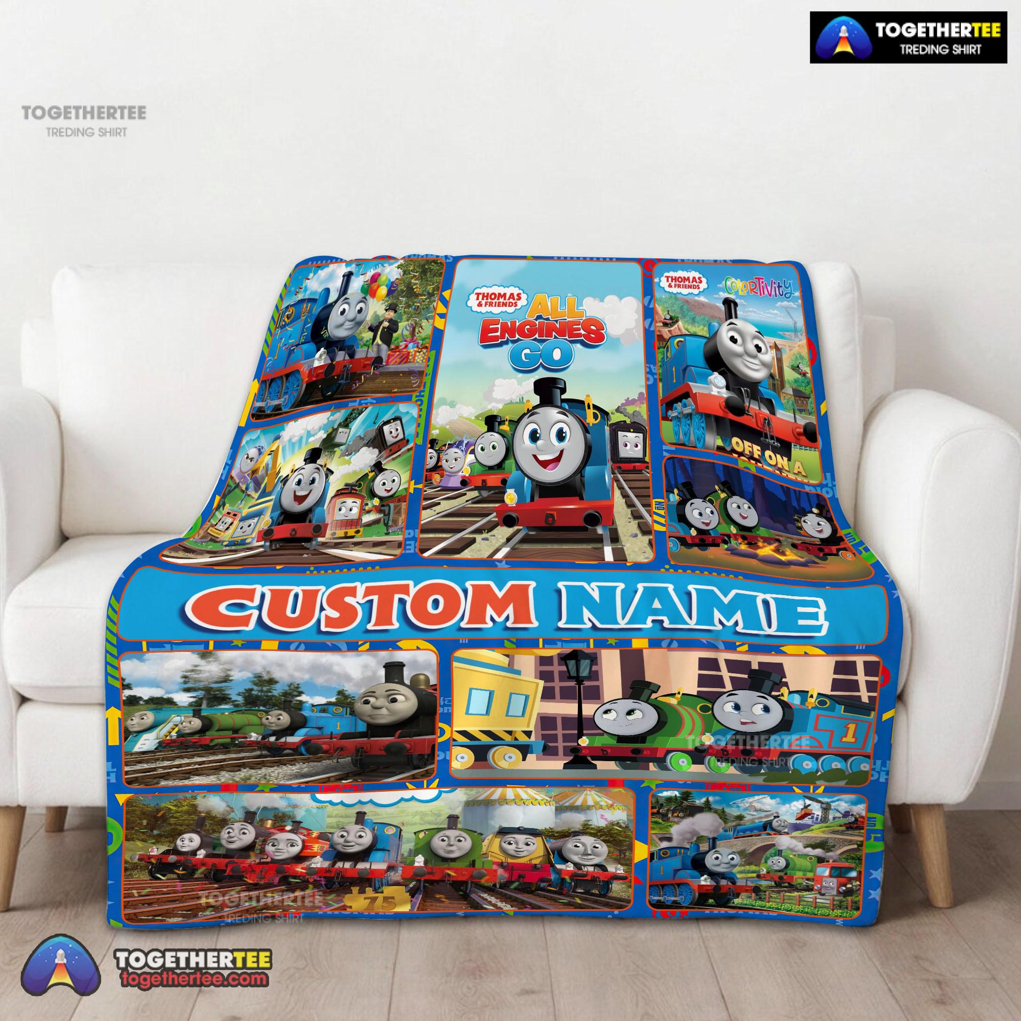 Official Good Thomas & Friends Collage Blanket Fleece Customized Blanket - Image 2