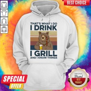Alternative view of Awesome Bear Drink Beer That’s What I Do I Drink I Grill And I Know Things Vintage Shirt