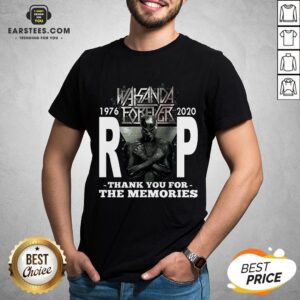 Awesome Wakanda Forever Rip Black Panther 1976 2020 Thank You For The Memories Shirt