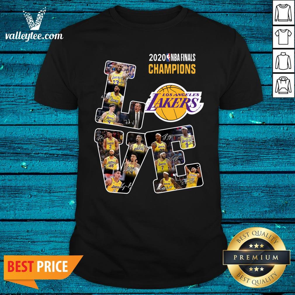 Good Love Los Angeles Lakers 2020 Nba Finals Champions Signatures Shirt