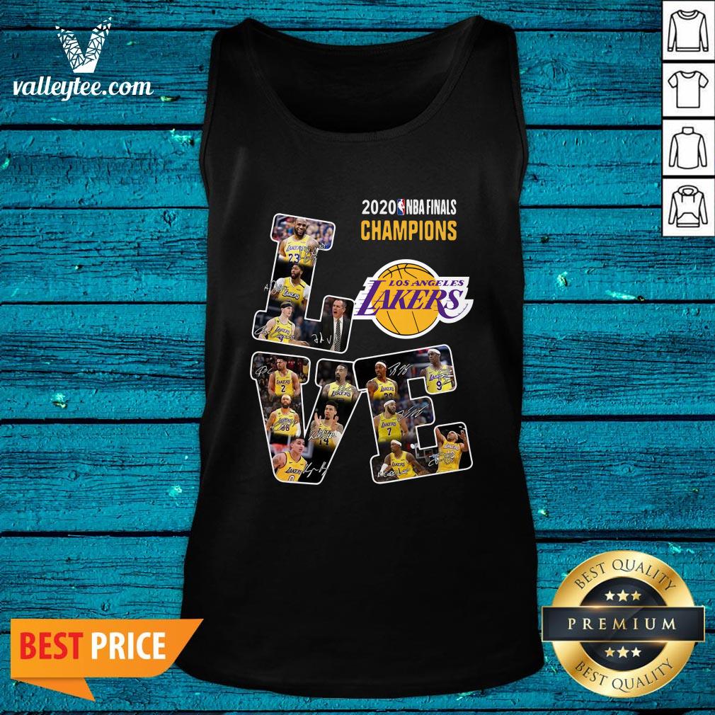 Good Love Los Angeles Lakers 2020 Nba Finals Champions Signatures Shirt - Image 4
