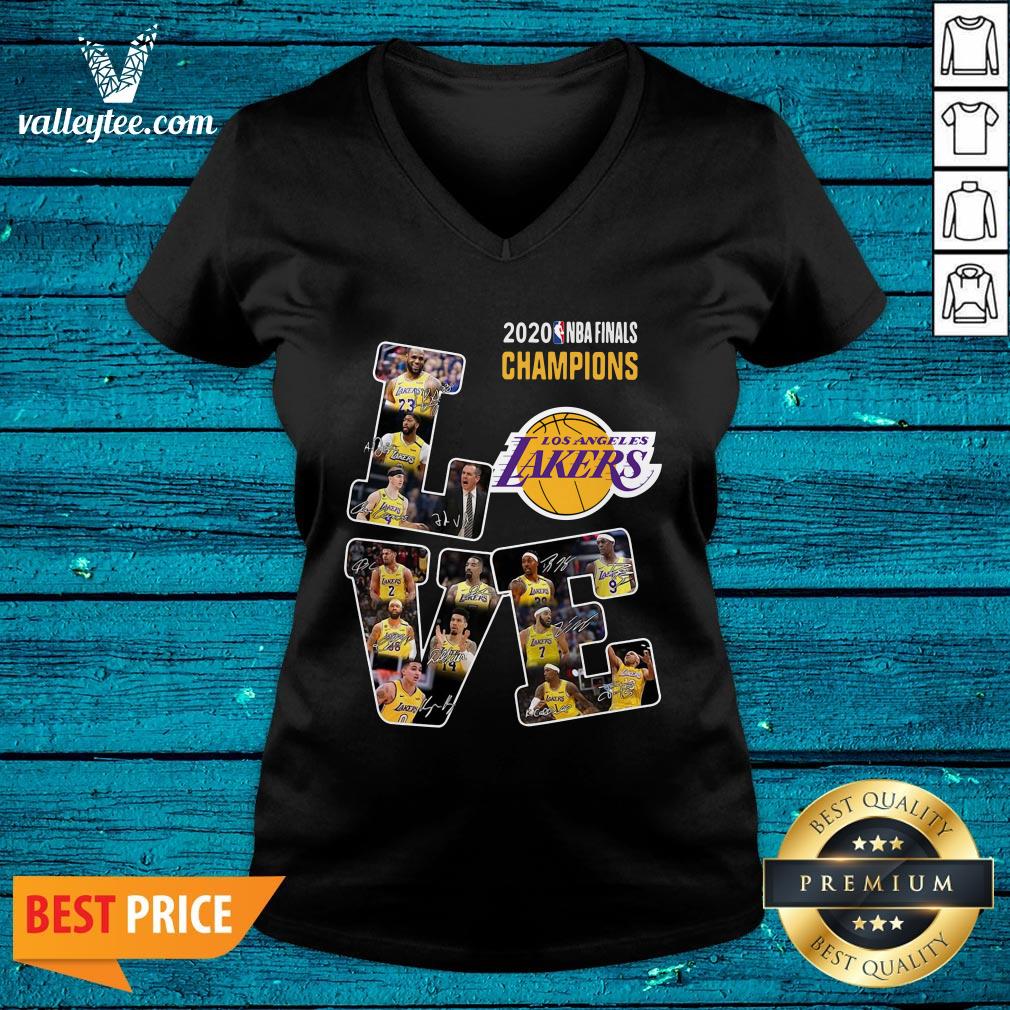 Good Love Los Angeles Lakers 2020 Nba Finals Champions Signatures Shirt - Image 3