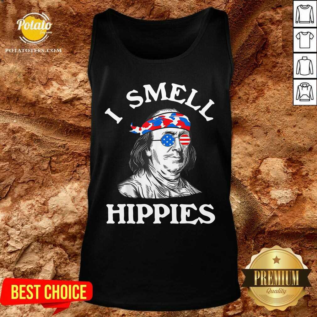 I Smell Hippies Ben Franklin 4th Of July Political Shirt - Image 3