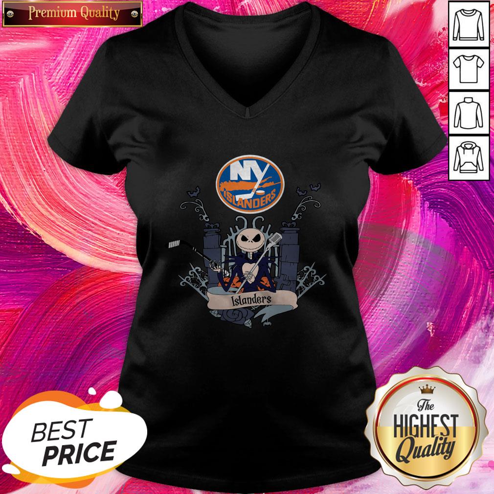 Pro New York Islanders Jack Skellington This Is Halloween NHL Shirt - Image 2