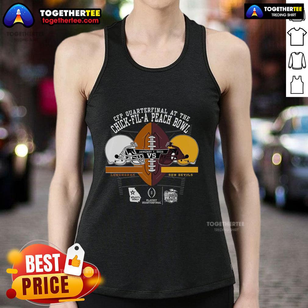Official Texas Longhorns Vs Arizona State Sun Devils Peach Bowl 2025 T-Shirt - Image 4