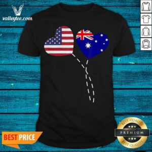Loving Australia USA Flag Heart Australian Americans Love Shirt
