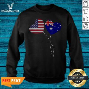 Alternative view of Loving Australia USA Flag Heart Australian Americans Love Shirt