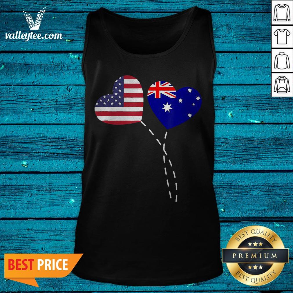 Loving Australia USA Flag Heart Australian Americans Love Shirt - Image 5