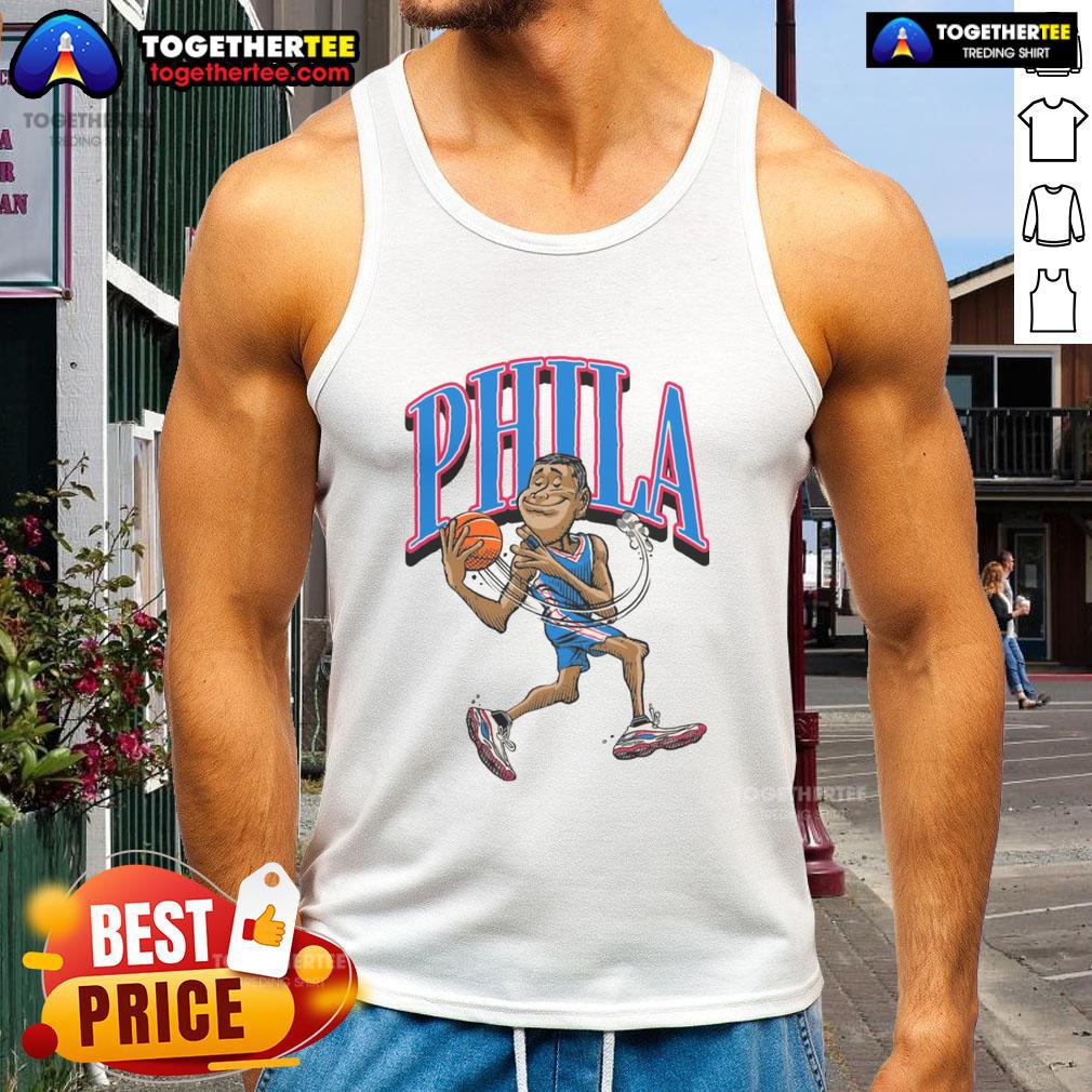 Official Philadelphia 76ers Basketball Player Caricature T-Shirt - Image 4