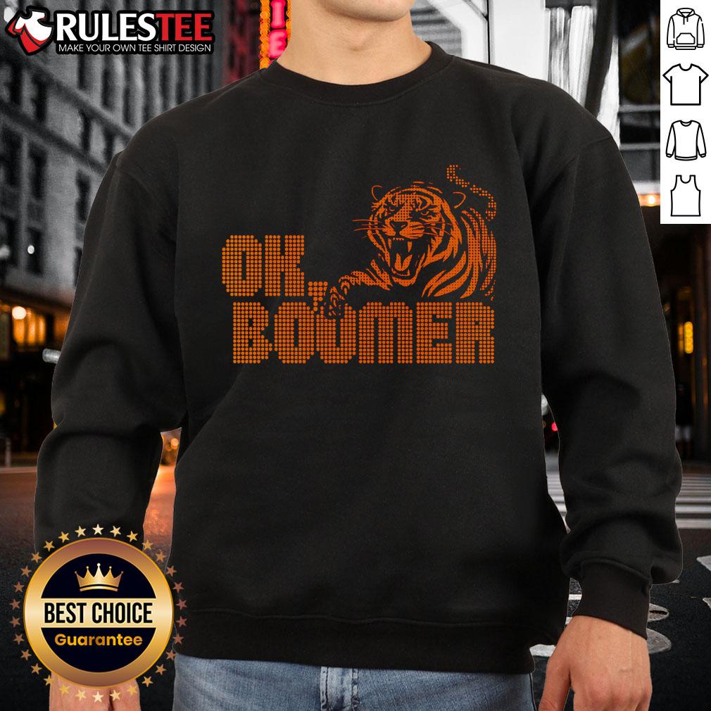 Funny OK Boomer Cincinnati Football Tiger T-Shirt - Image 5