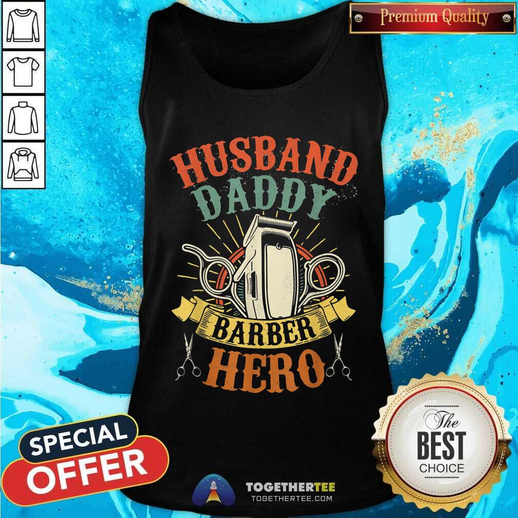 Husband Daddy Barber Hero Shirt - Image 4