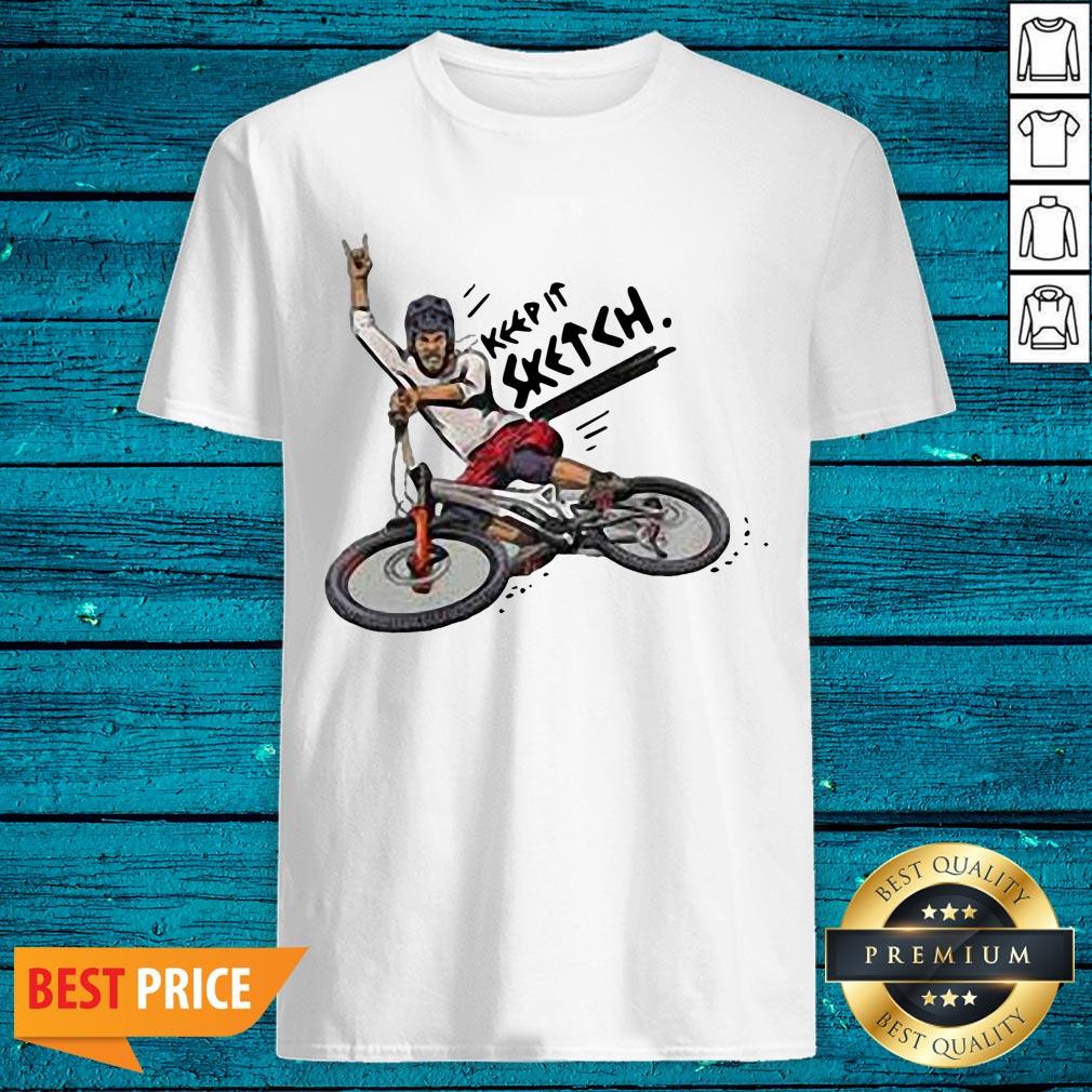 Wicked Keep It Sketch Drawing Bike Bicycle Flower Basket Vintage Shirt