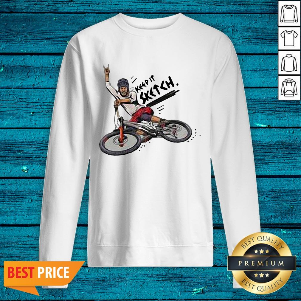 Wicked Keep It Sketch Drawing Bike Bicycle Flower Basket Vintage Shirt - Image 3