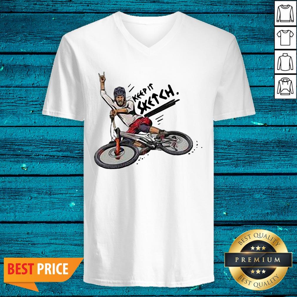 Wicked Keep It Sketch Drawing Bike Bicycle Flower Basket Vintage Shirt - Image 5