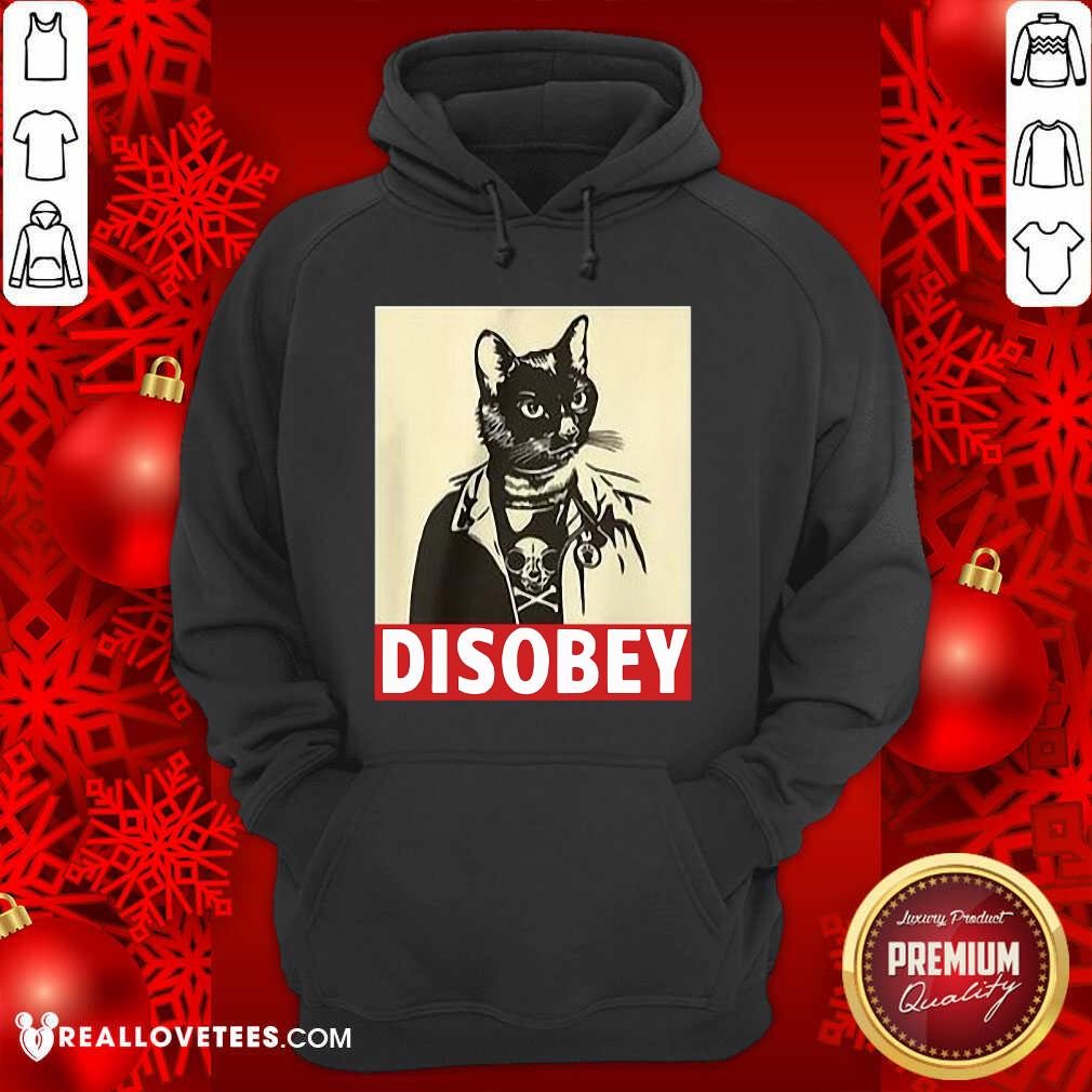 Funny Radical Cat Disobey Shirt - Image 4