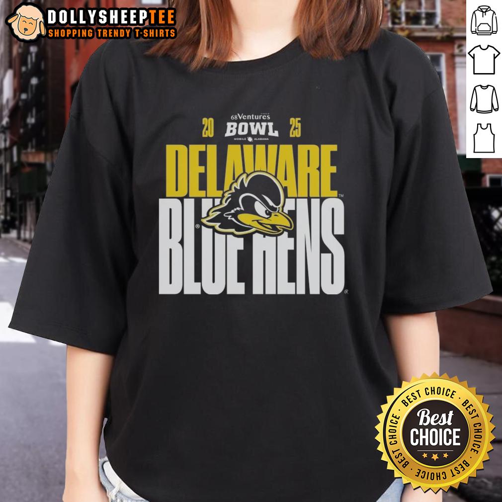 Original Delaware Blue Hens 2025 68 Ventures Bowl T-Shirt - Image 3