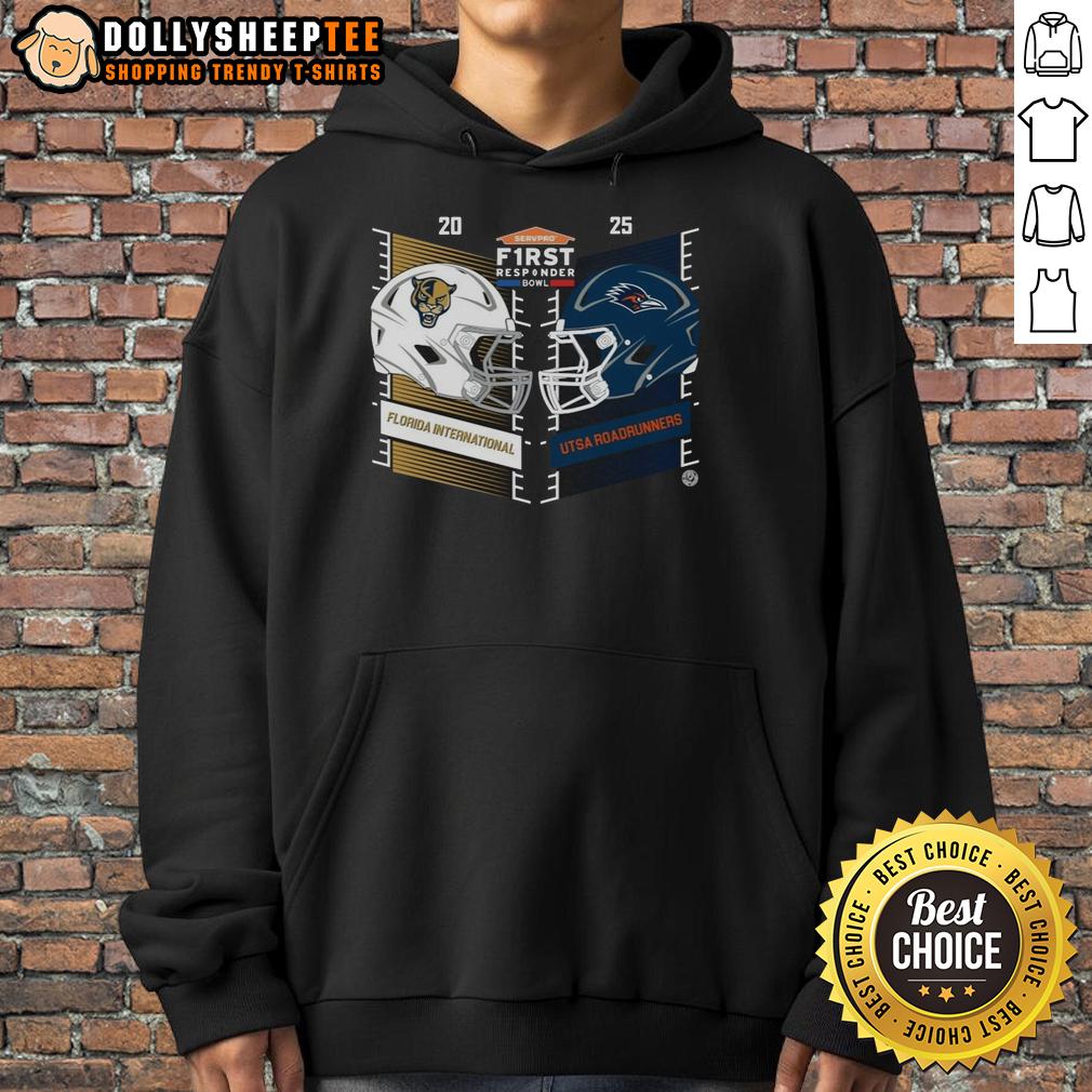 Original Florida International Vs UTSA Roadrunners 2025 Servpro First Responder Bowl Helmet T-Shirt - Image 2