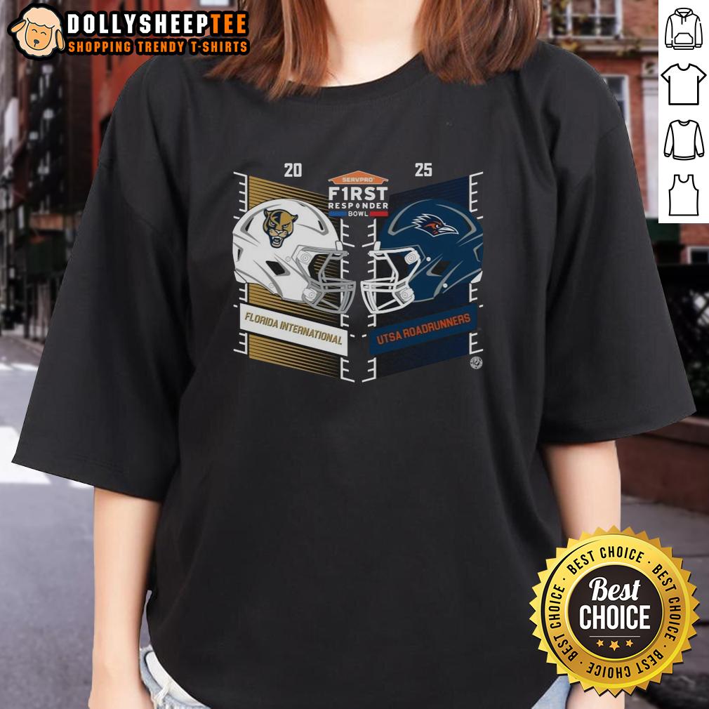 Original Florida International Vs UTSA Roadrunners 2025 Servpro First Responder Bowl Helmet T-Shirt - Image 3
