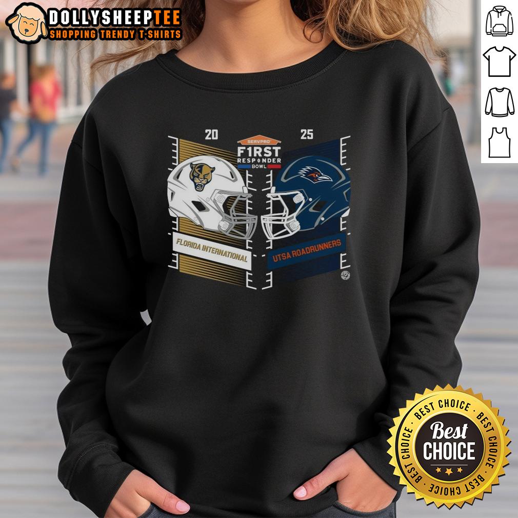 Original Florida International Vs UTSA Roadrunners 2025 Servpro First Responder Bowl Helmet T-Shirt - Image 5