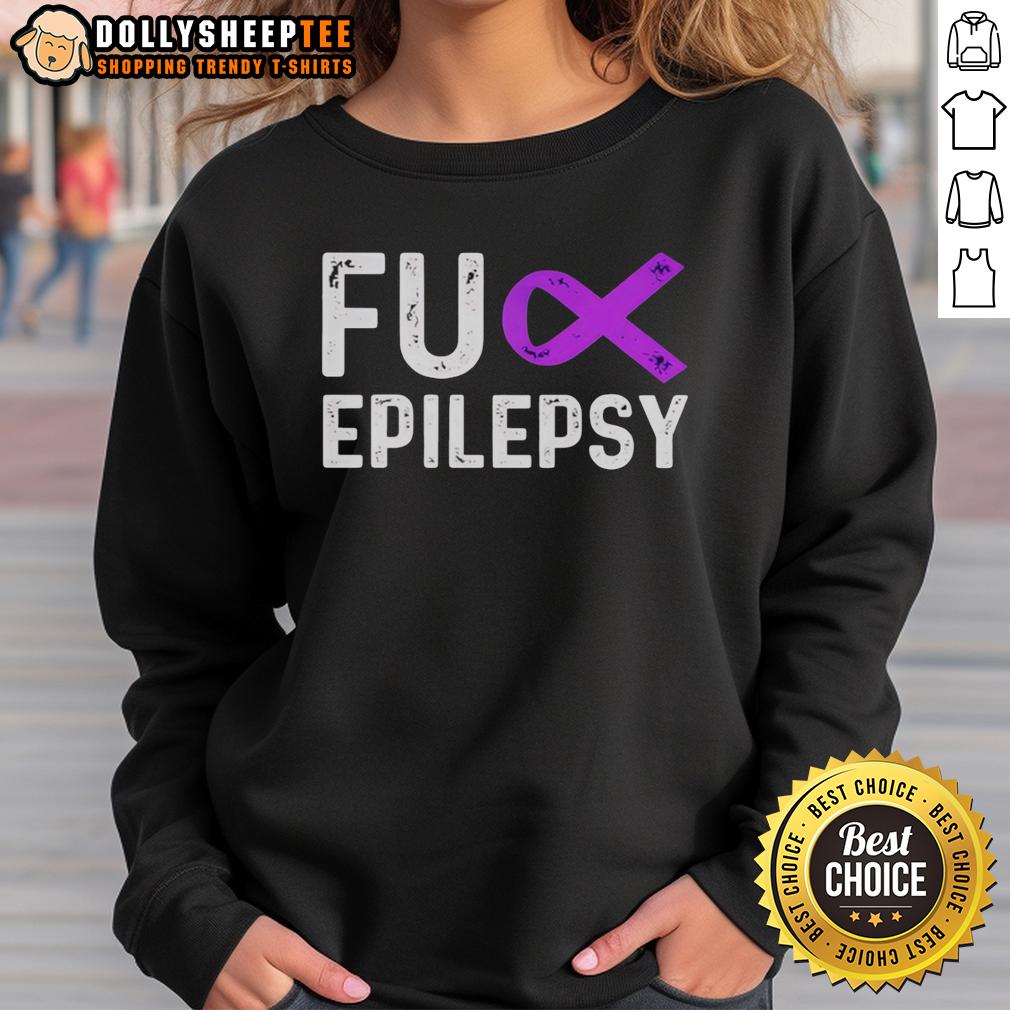 Original Fck Epilepsy Purple Ribbon T-Shirt - Image 5