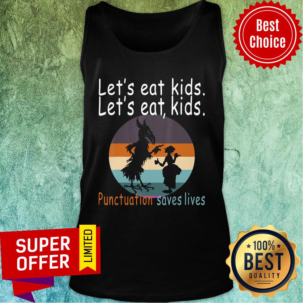 Let's Eat Kids Punctuation Saves Lives Teacher Halloween Vintage Shirt