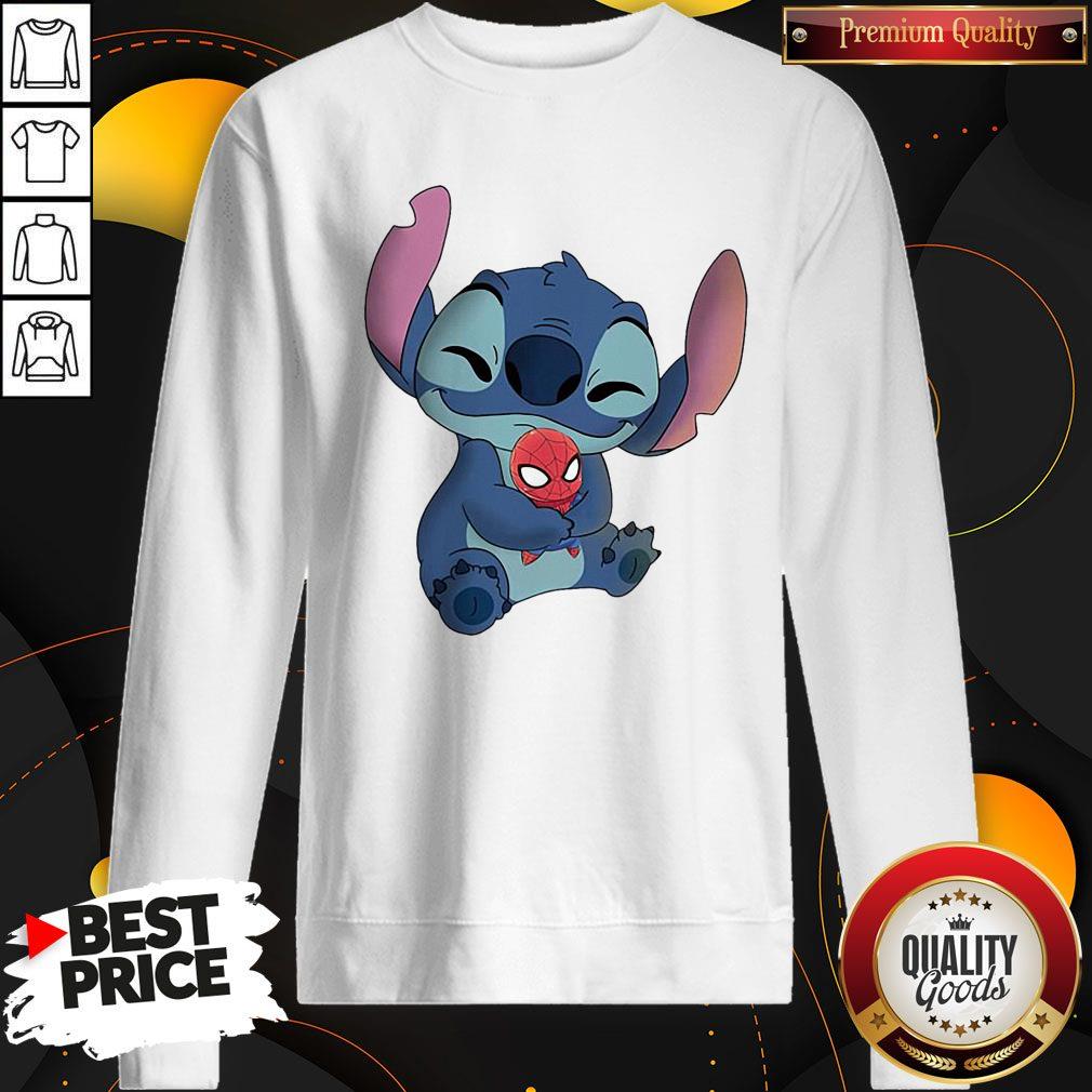 Nice Baby Stitch Hug Baby Spider Man Shirt - Image 5