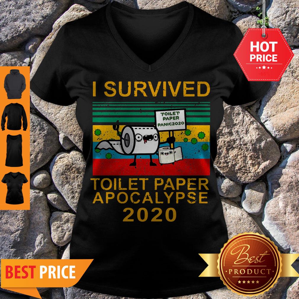 Nice I Survived Toilet Paper Apocalypse 2020 Vintage Shirt - Image 5