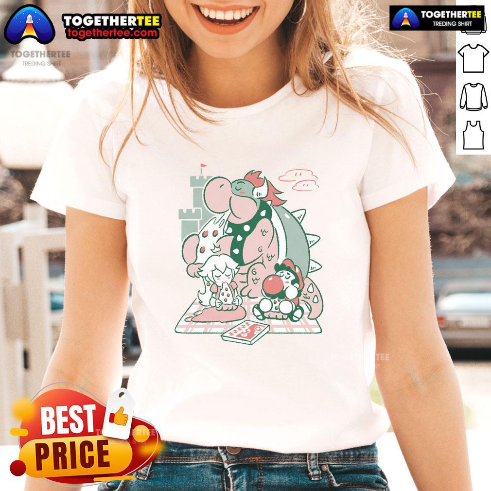 Nice Pizza Break Mario Bowser Peach T-Shirt - Image 3