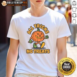 Cute Pumpkin All Tricks No Treats Halloween T-Shirt