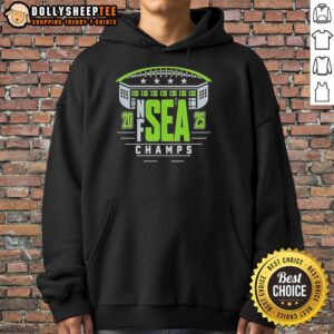 Alternative view of Good Seattle Seahawks NF Sea Champions 2025 Stadium Four Stars T-Shirt