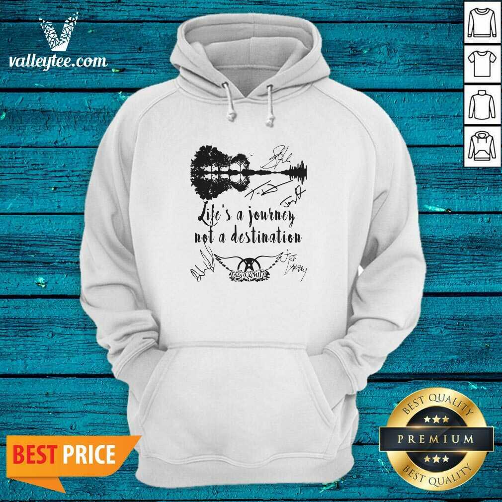 Hot Life Is A Journey Not A Destination Aerosmith All Member Signature Shirt - Image 3