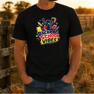 Pretty Back To School Vibes Excited Student Silhouette Shirt