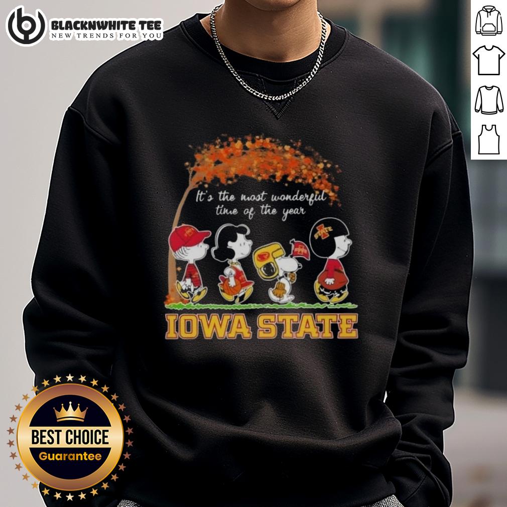Awesome Iowa State Cyclones X Peanuts Snoopy And Friends Autumn It's The Most Wonderful Time Of The Year T-Shirt - Image 5